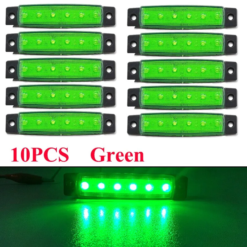 10Pcs Truck Trailer Side Marker Indicators light Car Signal Brake Rear Warning Tail Light LED 12V 24V Warning Lamp