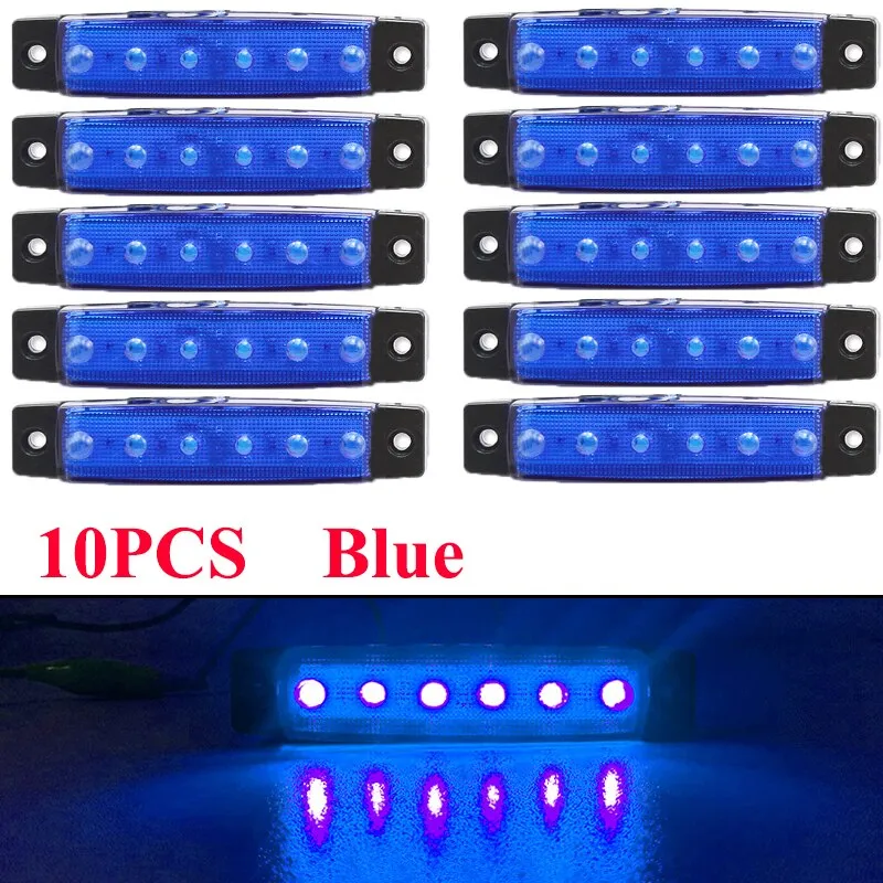 10Pcs Truck Trailer Side Marker Indicators light Car Signal Brake Rear Warning Tail Light LED 12V 24V Warning Lamp