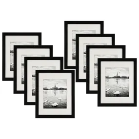 ArtzFolio Wall Photo Frame D318 | Wall Photo Frame Collage for Living Room | Picture Frames Home & Wall Decoration | Black | Set of 8 Units With Mat | 6x8inch