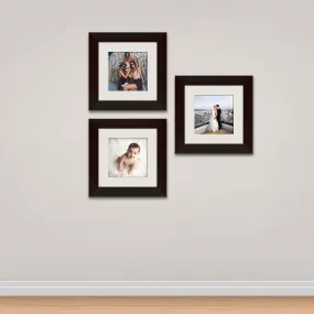 ArtzFolio Wall Photo Frame D483 | Wall Photo Frame Collage for Living Room | Picture Frames Home & Wall Decoration | Dark Brown | Set of 3 Units With Mat | 6x6inch