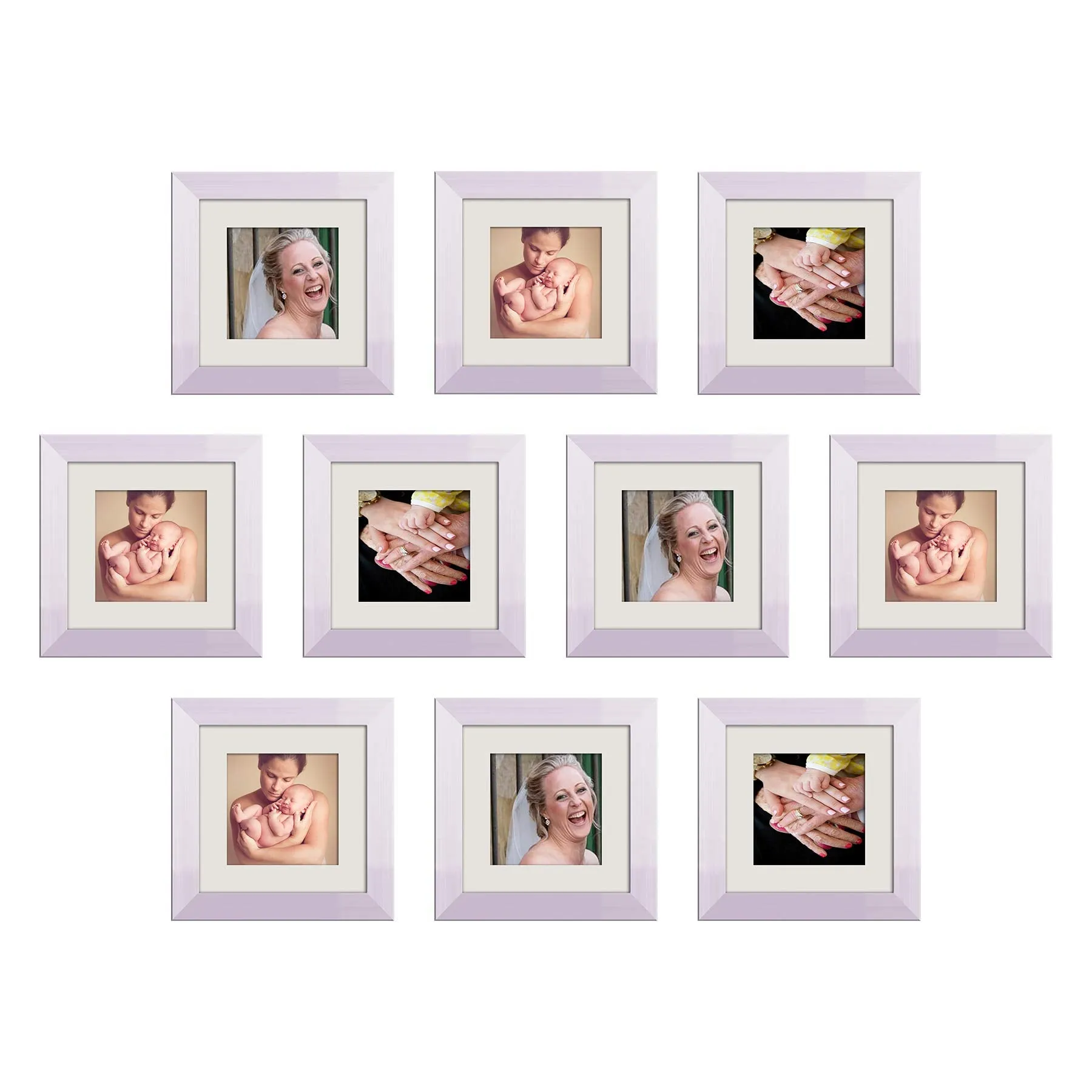 ArtzFolio Wall Photo Frame D498 | Wall Photo Frame Collage for Living Room | Picture Frames Home & Wall Decoration | White | Set of 10 Units With Mat | 6x6inch