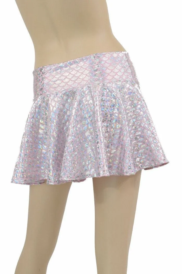 Baby Pink Mermaid Scale Rave Skirt