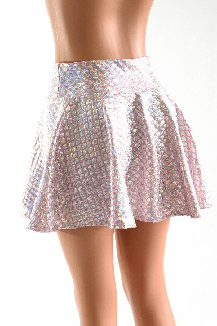 Baby Pink Mermaid Scale Rave Skirt