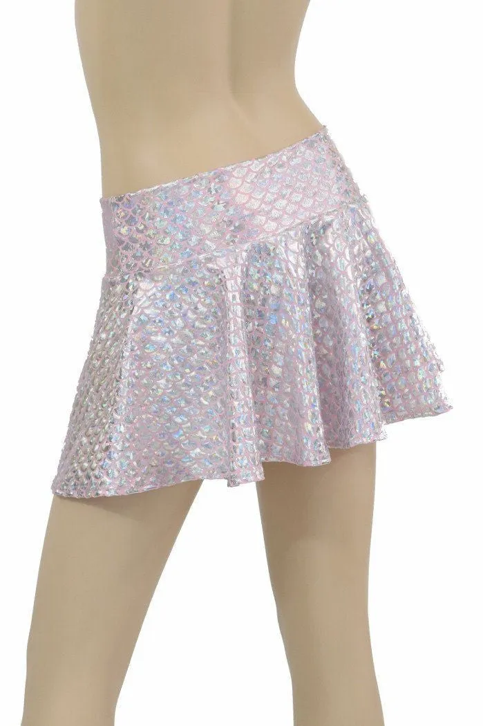 Baby Pink Mermaid Scale Rave Skirt