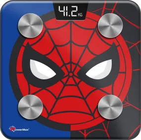 BCA-145 Spider-Man Edition Digital Bathroom Weight Scale for Human Fitness Body Weight with Max Weighing Capacity 180kg | LED Display | Tempered Glass | Mobile App and Body Fat Analyzer