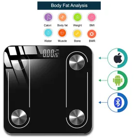 Bluetooth Bathroom Scale Body Fat Scales BMI Bone Weighing Smart App iOS Android