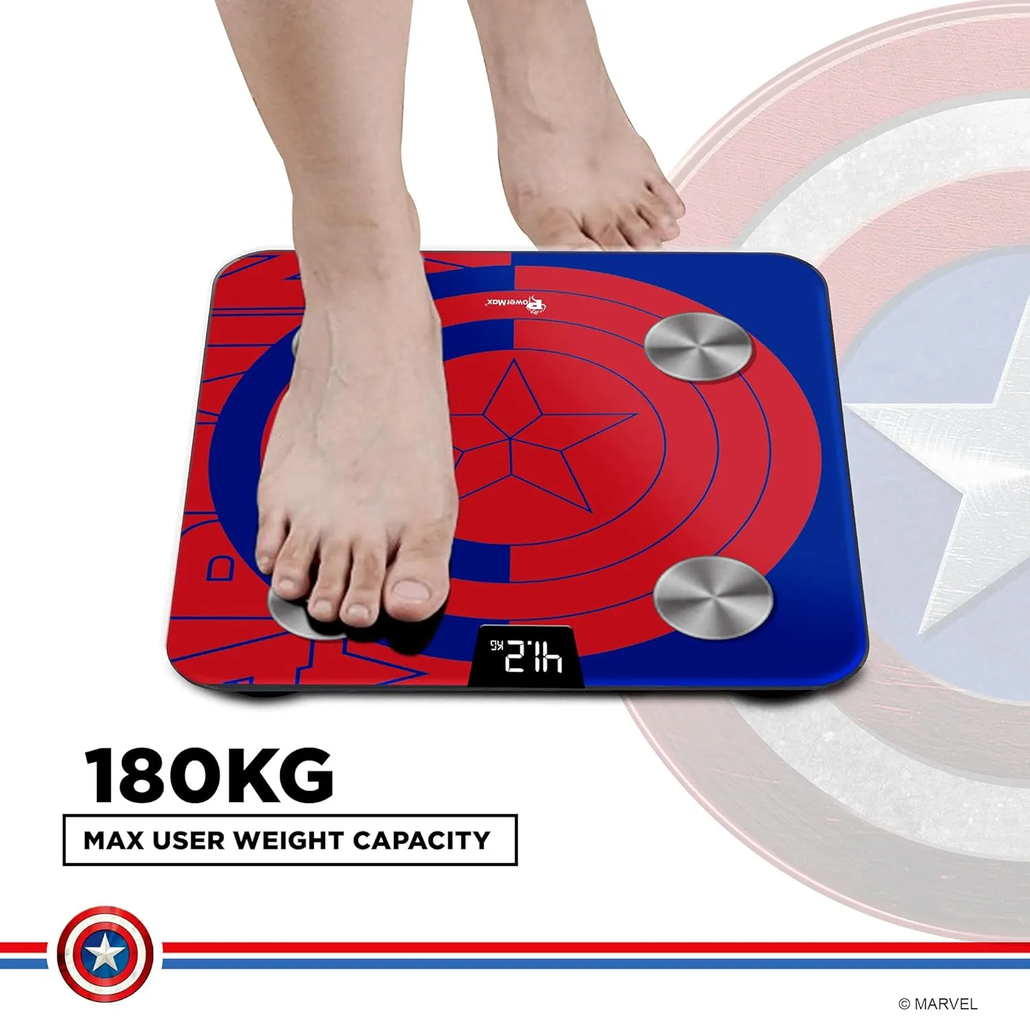 Bluetooth Body Fat Scale - Smart BMI Digital Bathroom Wireless Weight Scale & Body Composition Analyser with SmartPhone App (Upto Foot Size 9  | Model: BCA-130)