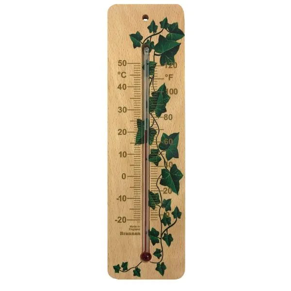 Brannan Ivy Wood Wall Thermometer