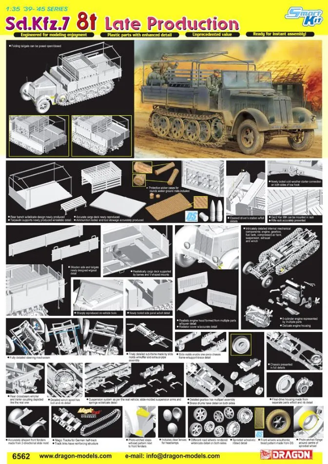 Dragon 1/35 Sd.Kfz.7 8t Half Track Late Production | 6562