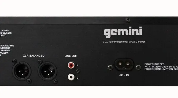 Gemini CDX-1210 2U Single MP3-CD Player