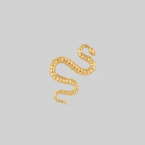 MINERVA. Snake Stud Earring - Gold