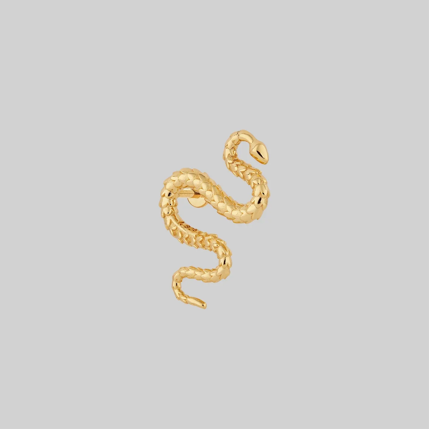 MINERVA. Snake Stud Earring - Gold