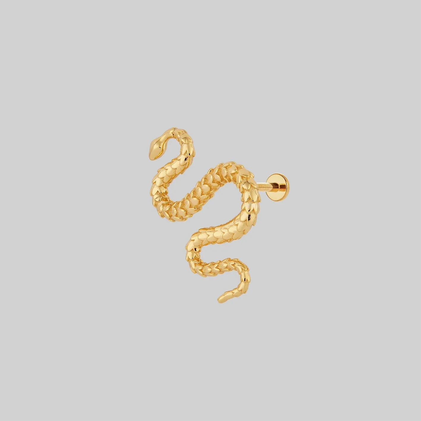 MINERVA. Snake Stud Earring - Gold