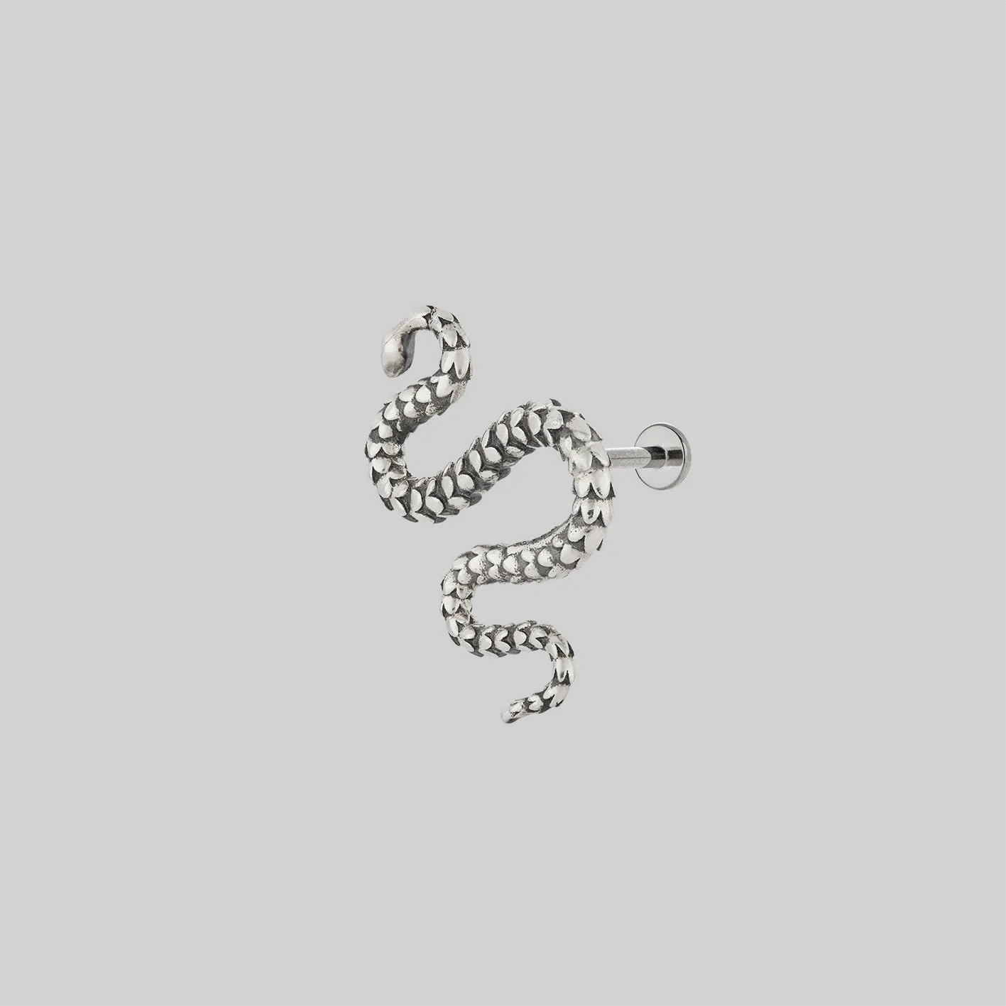 MINERVA. Snake Stud Earring - Silver