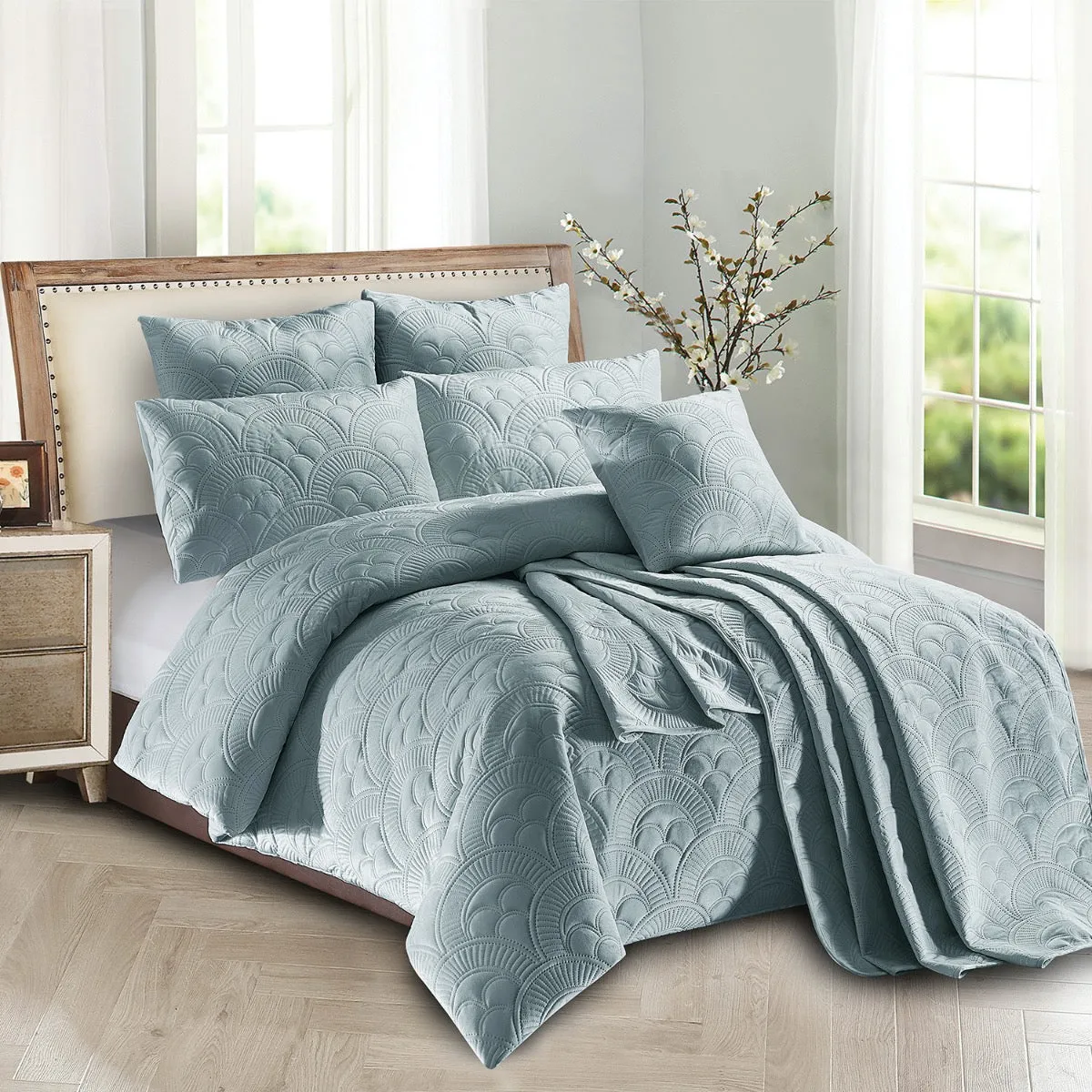 Mystique GREY Quilt Cover Set by Concierge