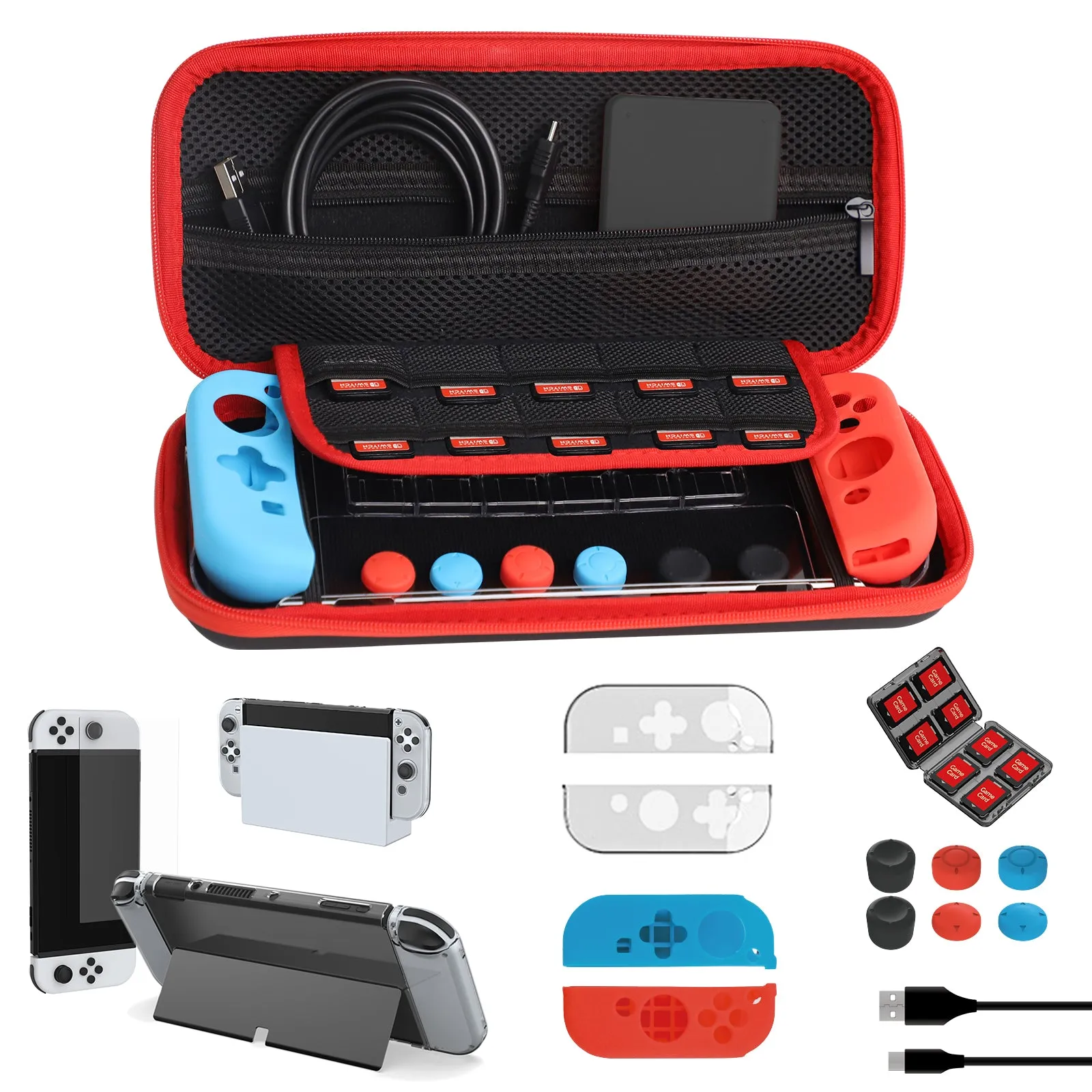 NexiGo Carrying Case and Accessory Kit for Nintendo Switch OLED