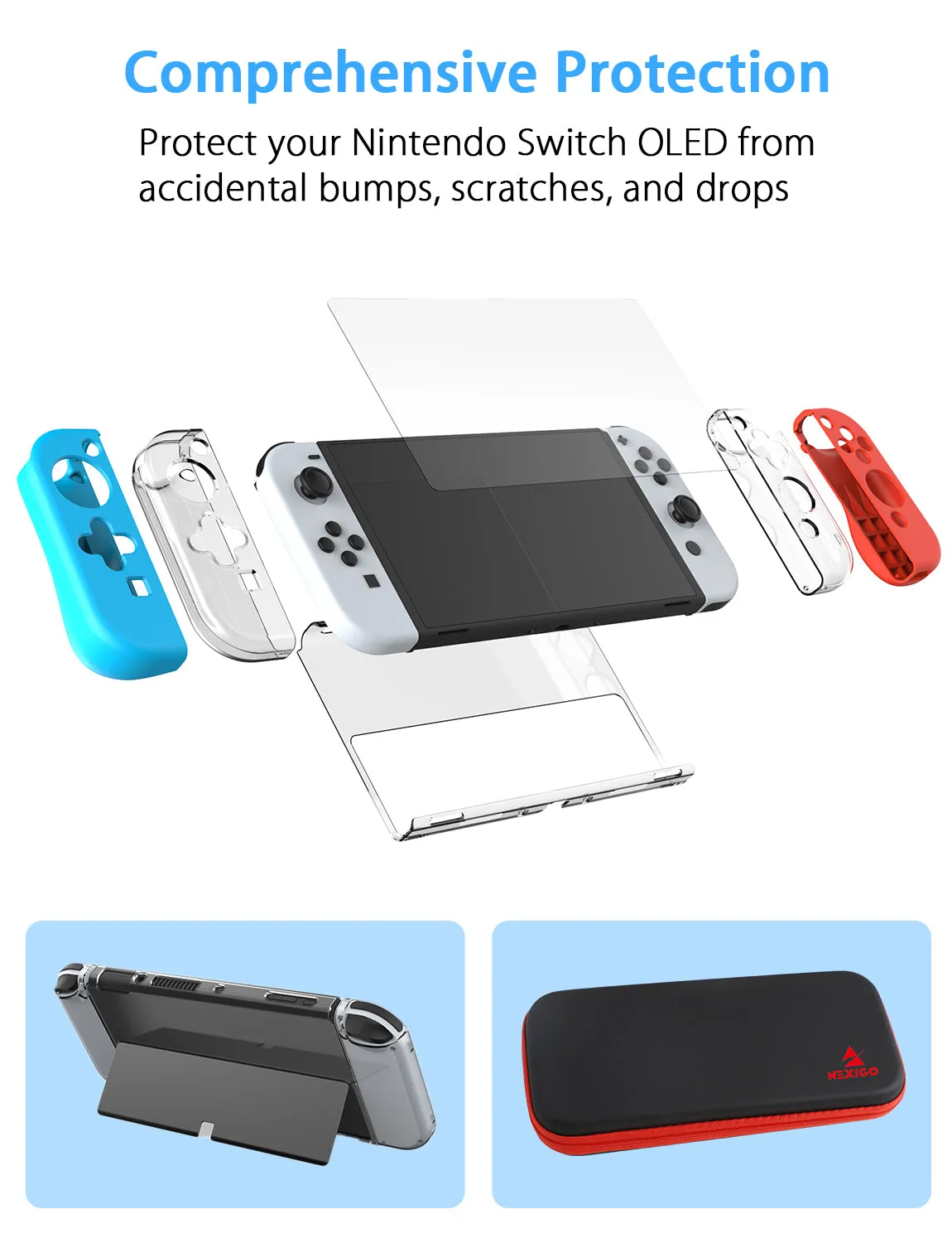 NexiGo Carrying Case and Accessory Kit for Nintendo Switch OLED