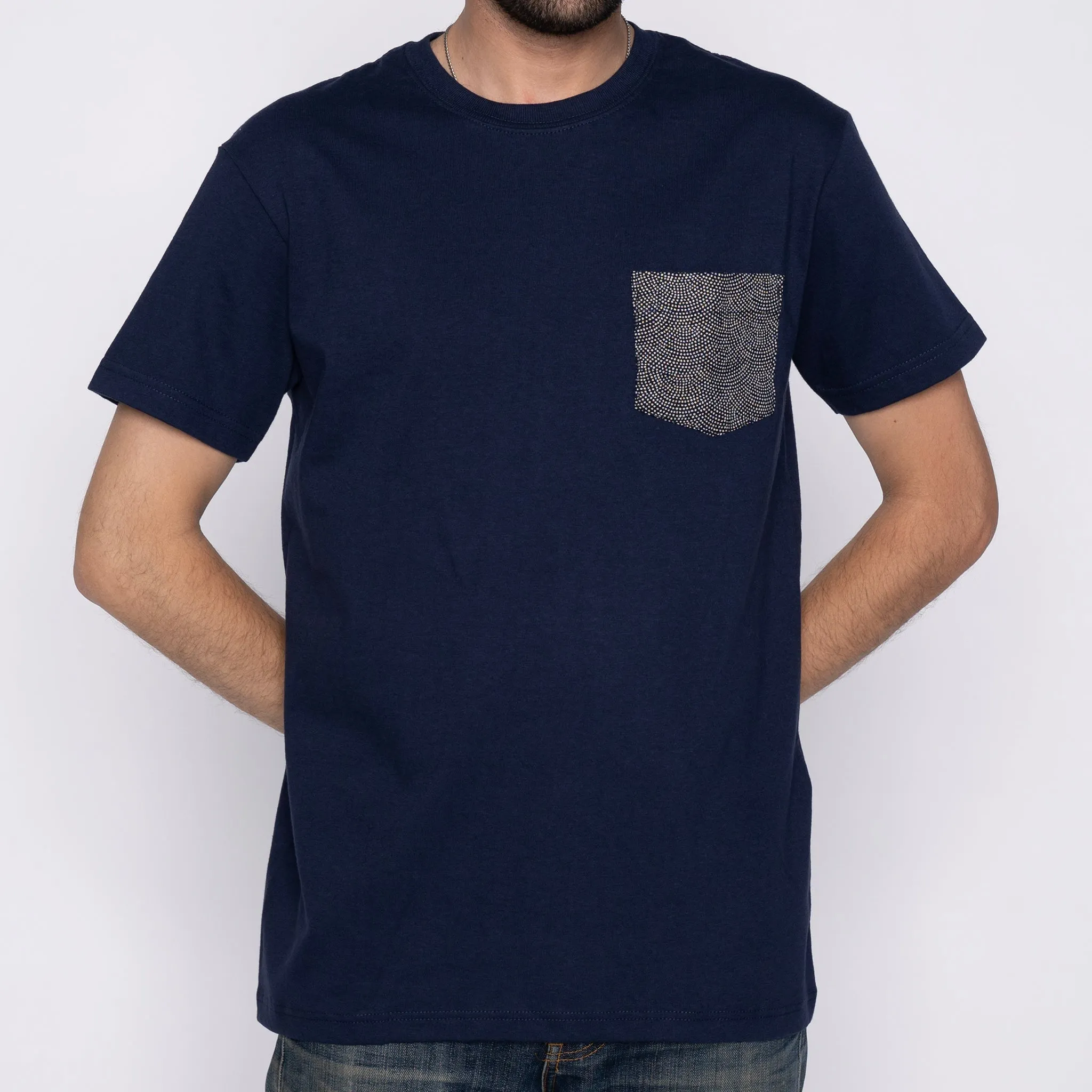 Pocket Tee - Navy   Kimono Print - Scales