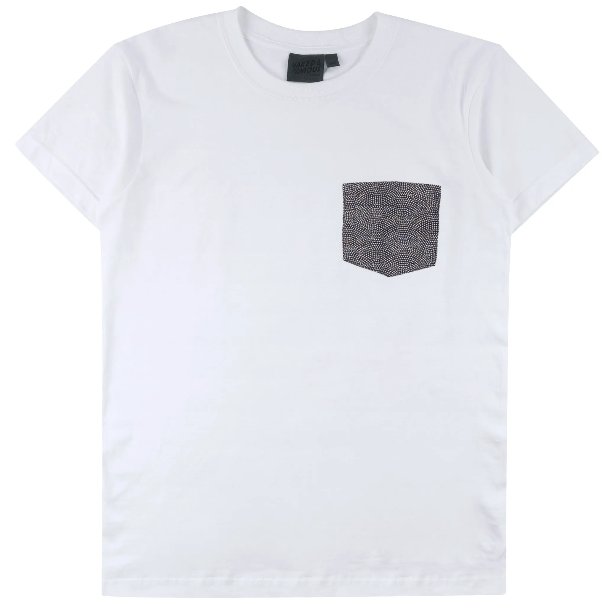 Pocket tee - White   Kimono Print - Scales