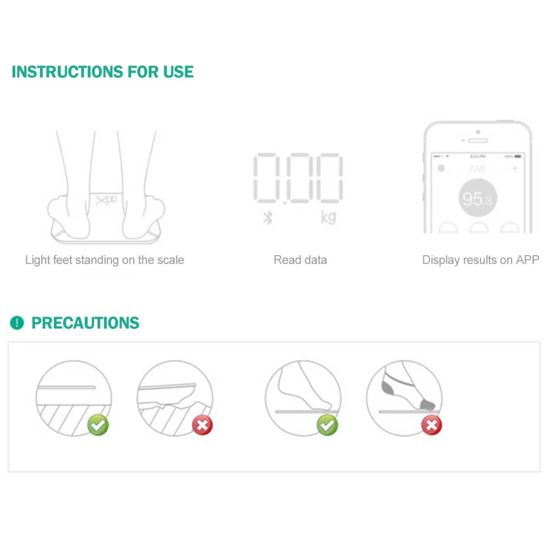 SOGA 2X Wireless Bluetooth Digital Body Fat Scale Bathroom Weighing Scales Health Analyzer Weight White