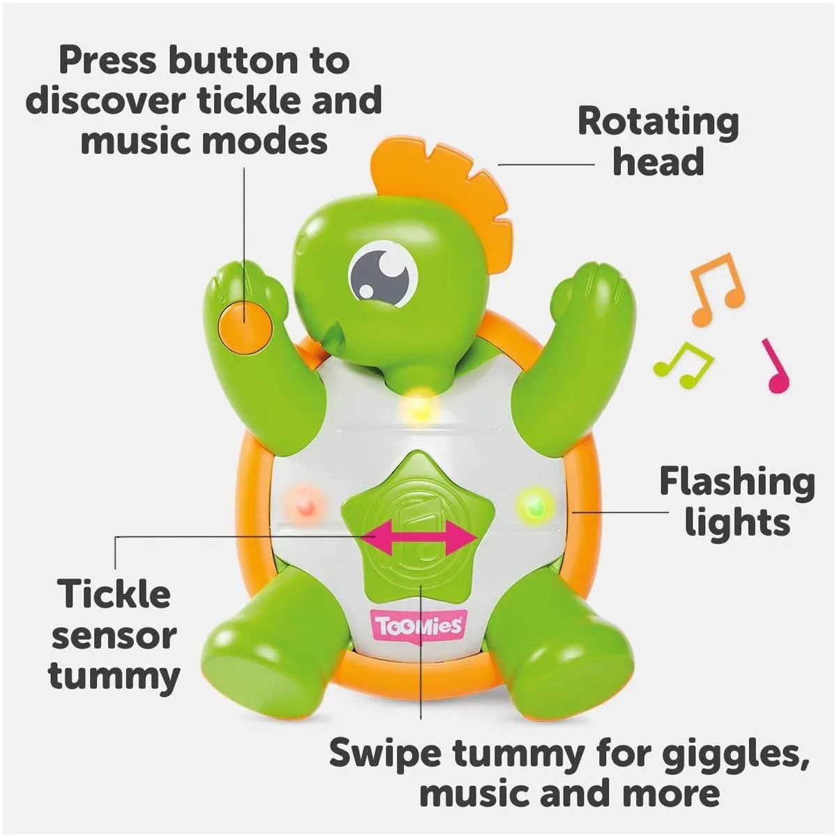 Tomy Toomies Tickle Time Turtle Baby Toy