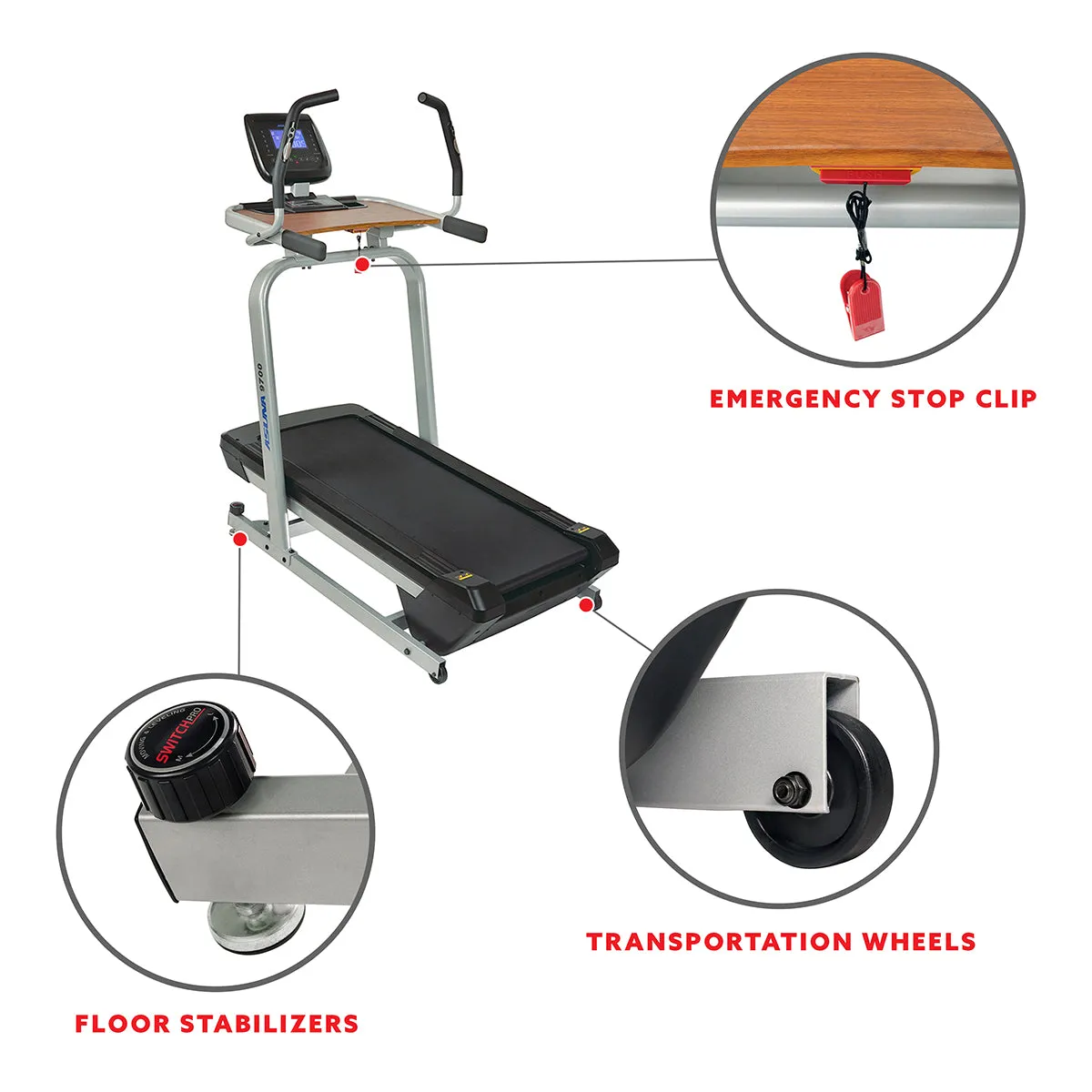 Treadmill Workstation Desk with Auto Incline at 40% Max, Wide Treadmill and USB Charging Function