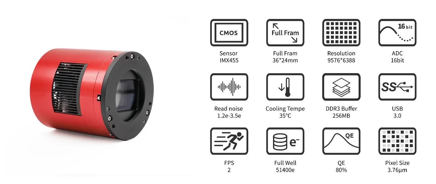 ZWO ASI6200MM Pro Cooled Monochrome Camera Imaging Package - ZWO-ASI6200MMP-K1